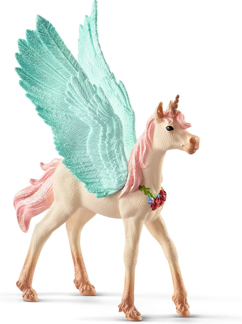 Schleich Bayala – verziertes Einhorn Pegasus, Fohlen – Spielfigur – Kinderspielzeug für Jungen und Mädchen – 5 bis 12 Jahre – 70575