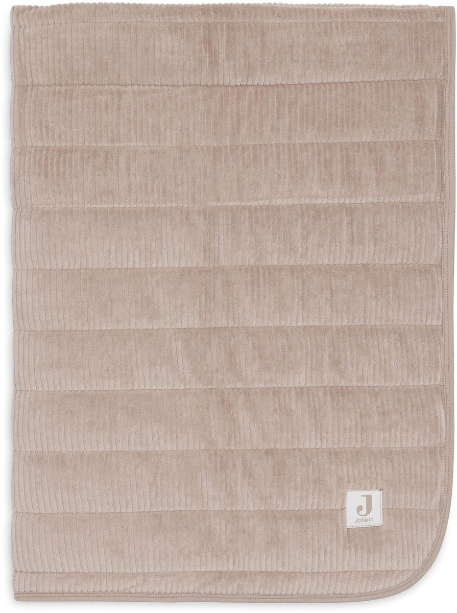 Jollein Babydecke für Kinderbett – 75 x 100 cm – Samtripp – Milchkaffee