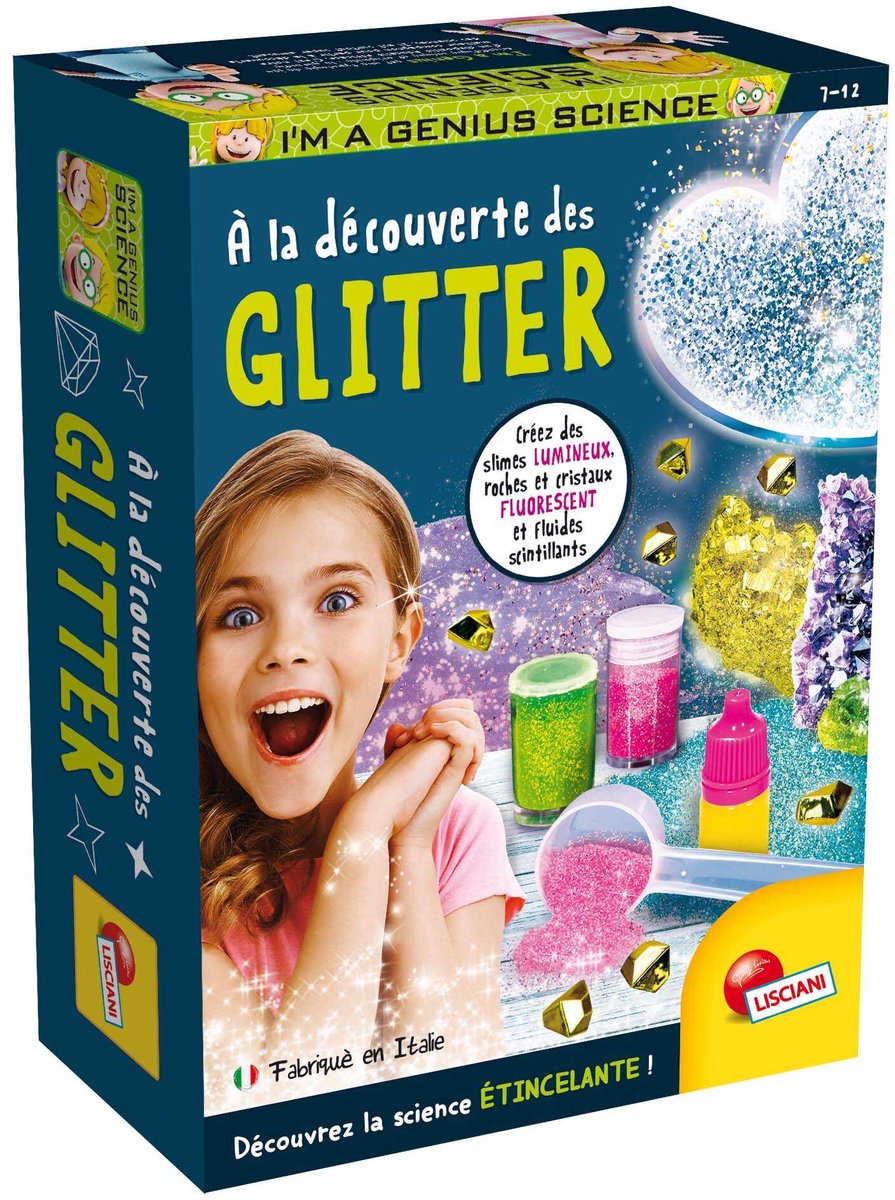 Lisciani, ich bin ein Genie der Taschenwissenschaft – a la decouverte des glitter