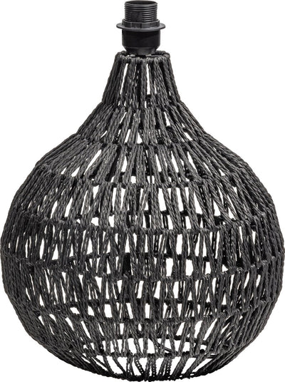 Woood Macy Tischlampensockel – Rattanoptik – Schwarz – 44 x 31 x 31 cm
