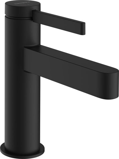 Hansgrohe finoris – Waschtisch-Mischbatterie – Einhebelbedienung – Kaltstart-Energiesparfunktion – Push-Open-Ablauf – 100 mm – mattschwarz