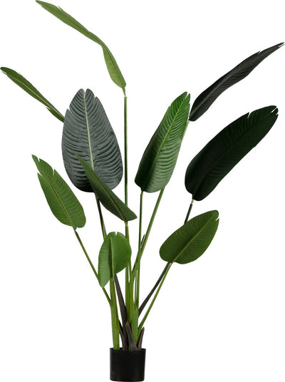 Künstliche Strelitzia-Pflanze aus Holz – grün – 96 x 164 x 63 cm