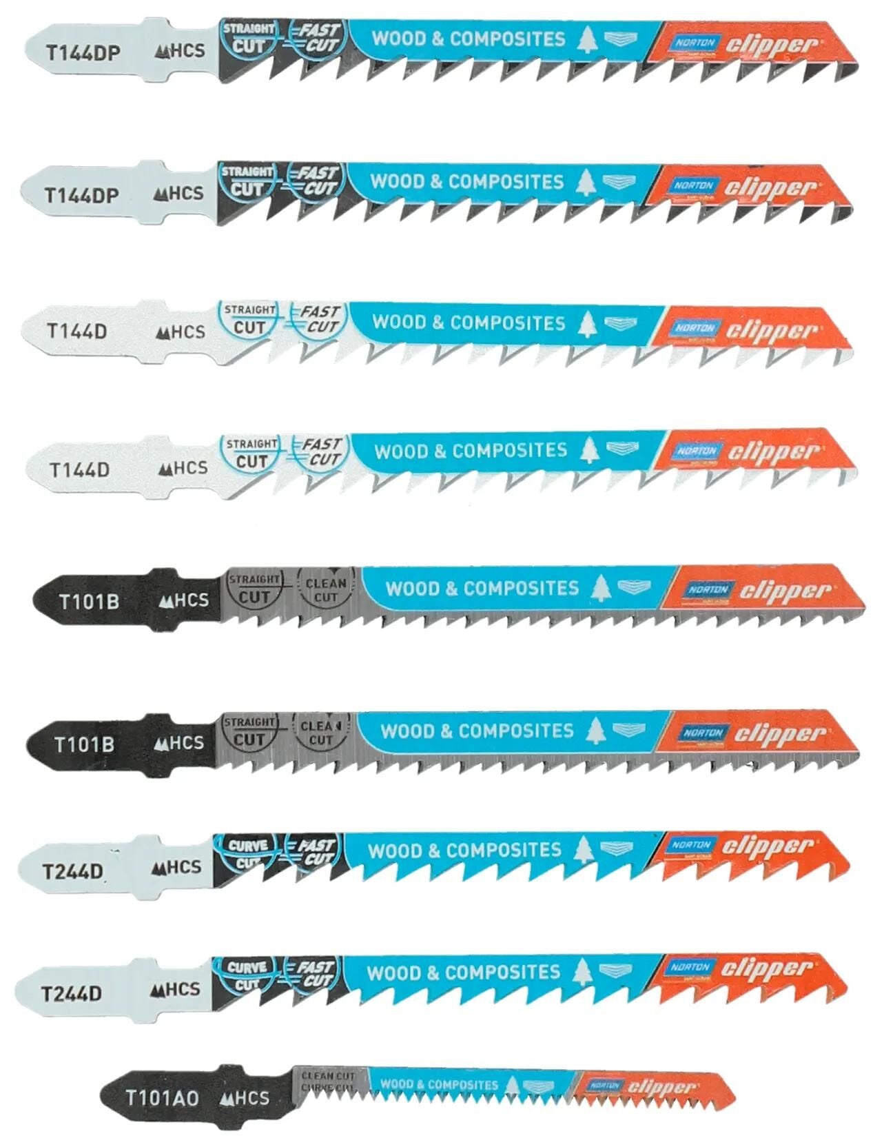 Norton Jigsaw Blades Set Stitch Saw Saw Kit 10x HCS