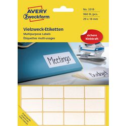 Universelle Etiketten Avery Zweckform 3319 29x18mm weiß
