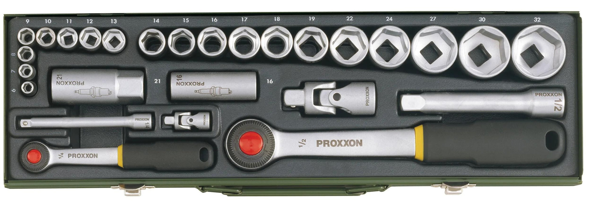 Proxxon -Sockelschlüssel Set 1 2 +1 4 (27 Stcs).