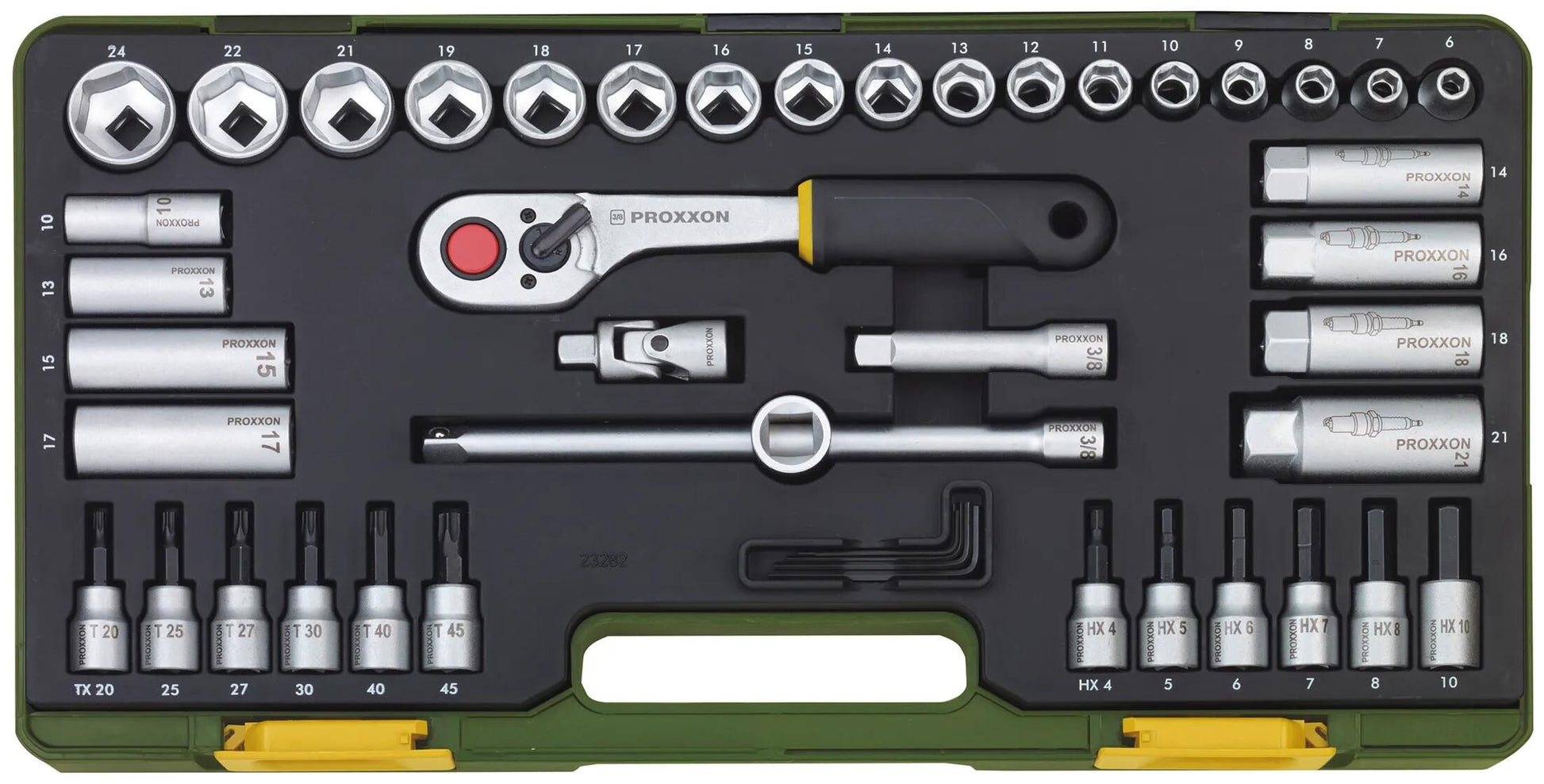 Proxxonschlüsselset 3 8 44pcs mit Club -Ratschen
