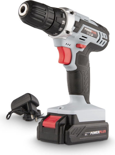 Powerplus Akku-Bohrschrauber Powc1061 – 16 V Akku-Bohrschrauber für Holz und Metall – inkl. Akku, Ladegerät und Koffer