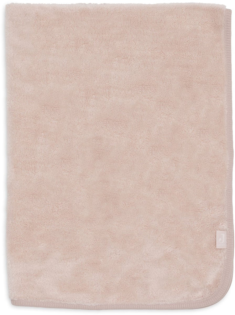 Jollein Babydecke für Kinderbett, 100 x 150 cm, Basic-Sherpa-Jersey, Seidenrosa