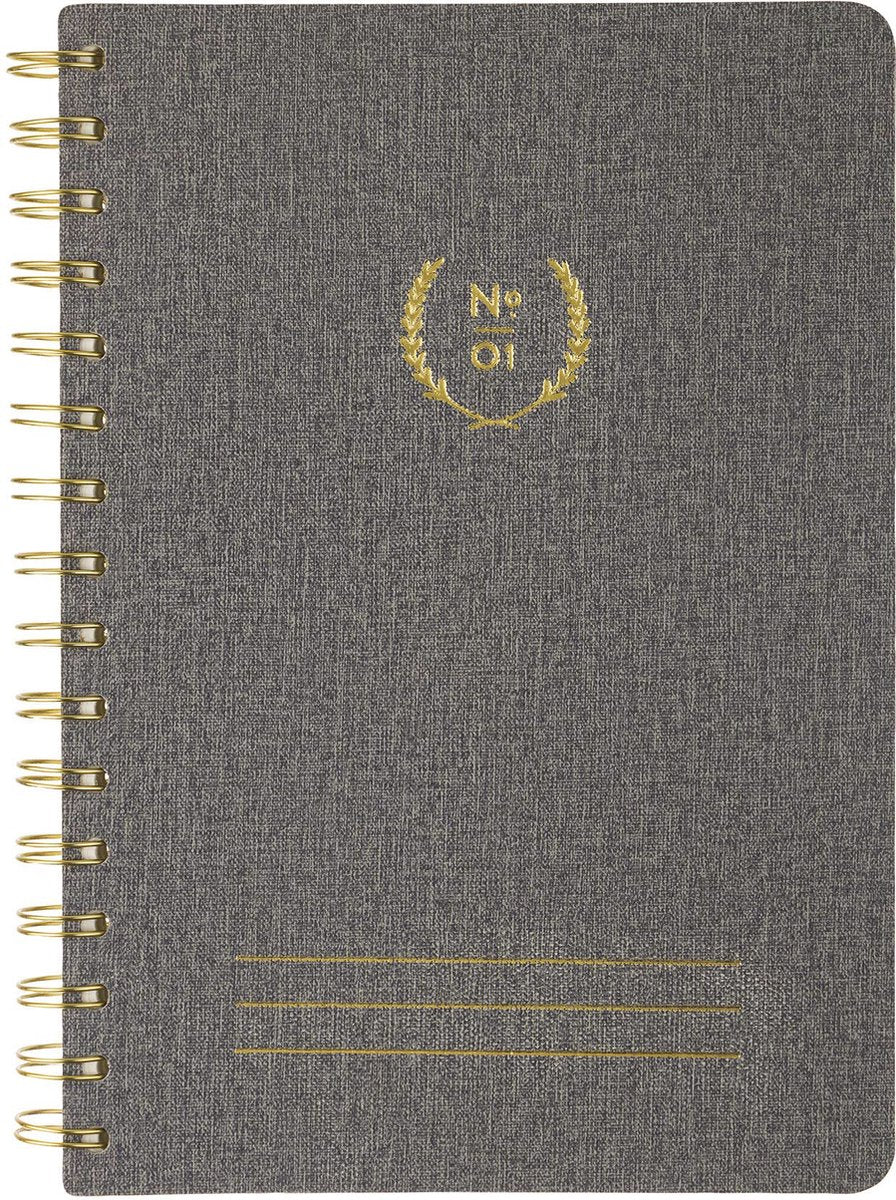 Eccolo Notizbuch – Oxford – Spirale – Grau – Linie – ca. 15x20cm - ec-d448c
