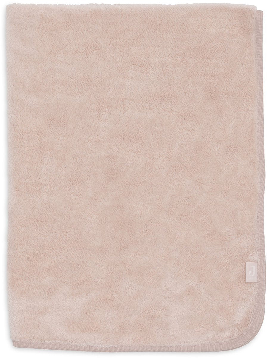 Jollein Babydecke für Kinderbett, 75 x 100 cm, Basic-Sherpa-Jersey, Seidenrosa