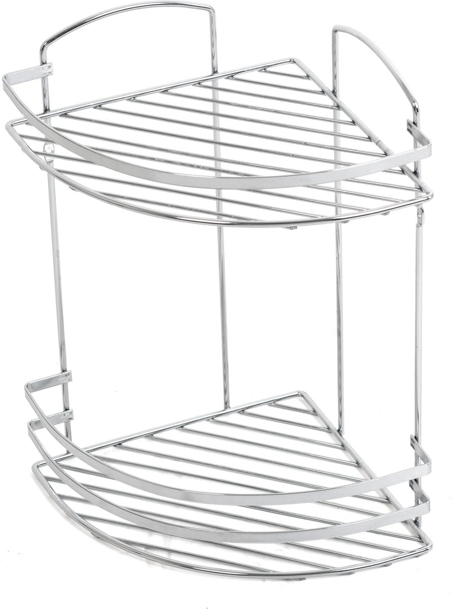 Plieger solides Duschregal – Eckregal – 2 Ebenen – Drahtmodell – Chrom