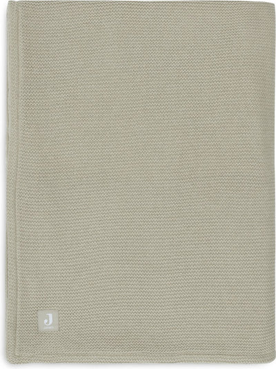 Jollein – Kinderbettdecke 100 x 150 cm, Grundstrick – Babydecke – olivgrünes Fleece
