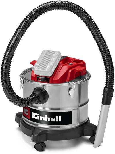 Einhell Akku-Aschesauger TE-AV 18 15 Li C Solo – Power X-Change – 18 V Li-Ion – 15 l – 100 mbar – Länge Durchmesser Saugschlauch: 1,2 m ø36 mm – Filterreinigungssystem – Blasfunktion – exkl. Akku und Ladegerät