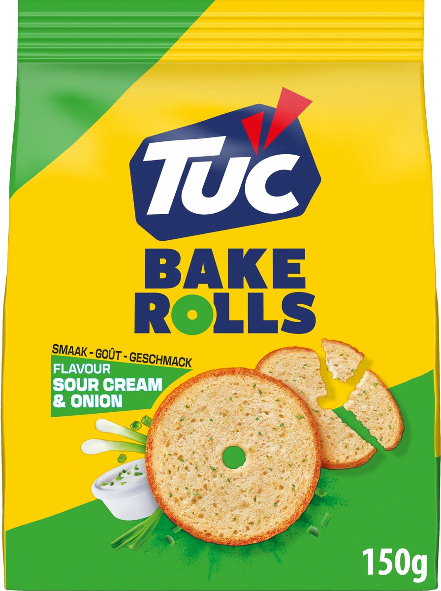 Tuc Bake Rolls Cracker Sour Cream Union 10 x 150 g – für Getränke – Snacks – Cracker – Snack – schön mit dem Film – Toast – Toasts – Salz