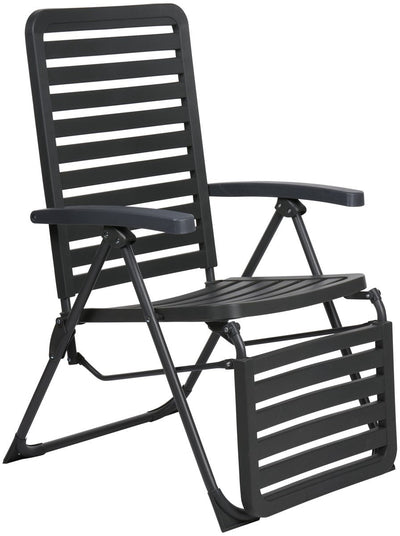 Lifetime Garden verstellbarer Gartenstuhl – Sitz- und Sonnenliege für den Garten – klappbarer Campingstuhl – 104 x 62 x 151 cm – Schwarz