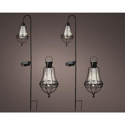 Lumineo LED-Solarlaternen-Set Metall 4-teilig