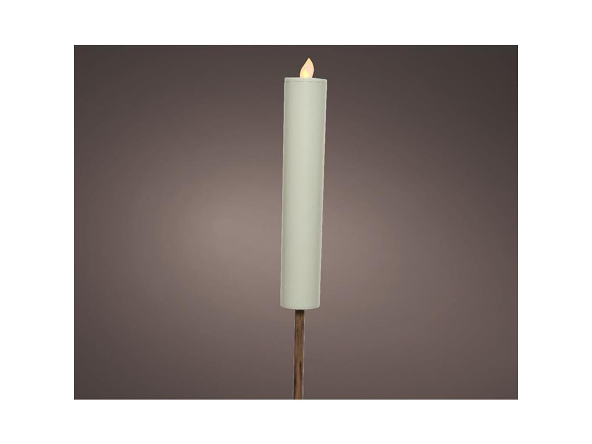 Lumineo LED-Solar-Kerzenfackel ø4-h90cm weiß