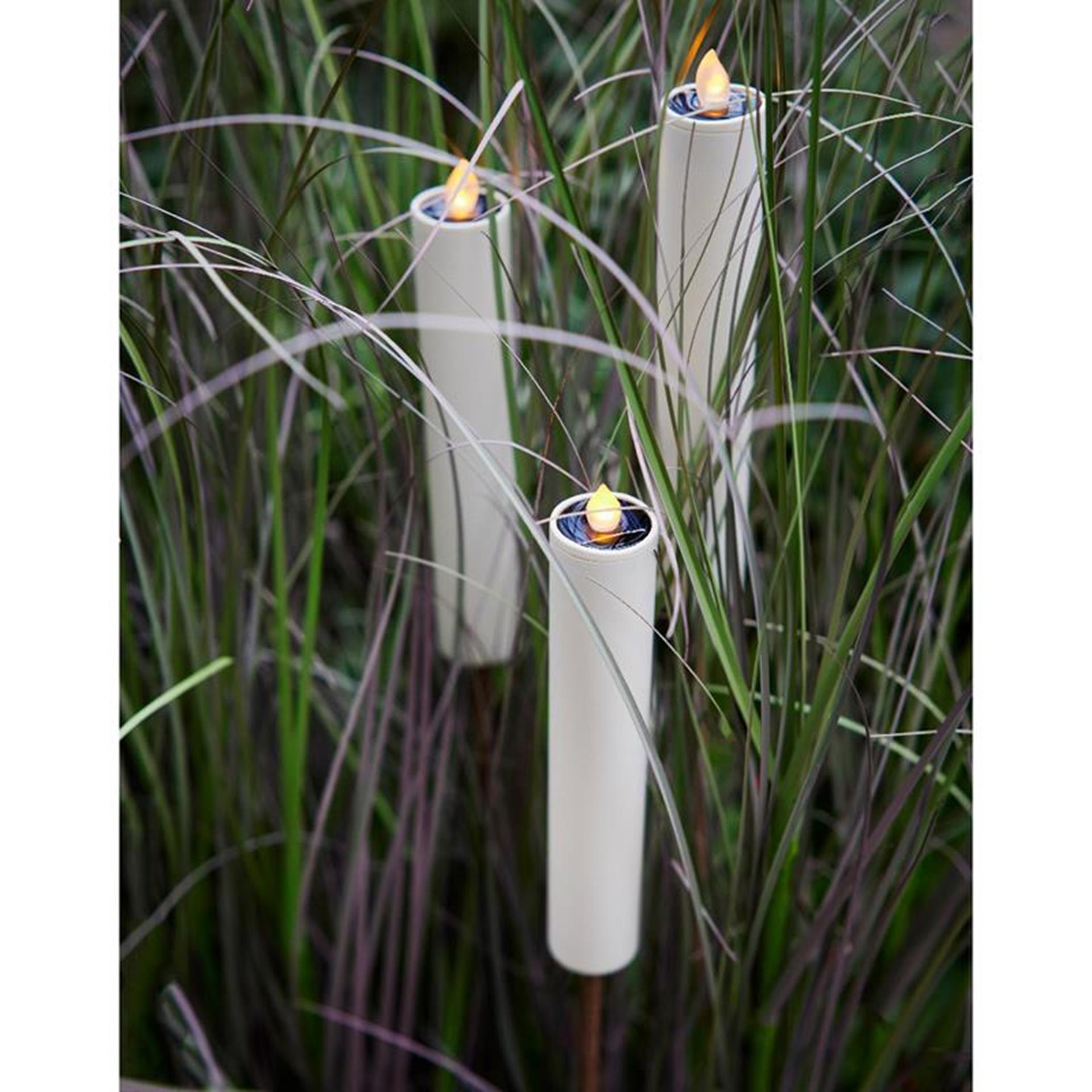 Lumineo LED-Solar-Kerzenfackel ø4-h90cm weiß