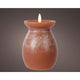 Lumineo Vase mit LED-Kerzenflammeneffekt, H16 cm, Terra
