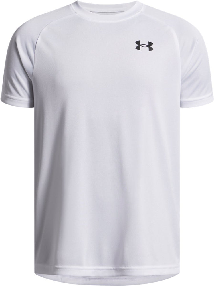 Under Armour UA Tech 2.0 SS-WHT Jungen-Sportshirt – Weiß – Schwarz