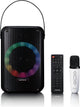 Lenco btc-060bk – kabelloser Bluetooth-Lautsprecher 20 W – Karaoke-Set mit Mikrofon und LED-Beleuchtung – Schwarz