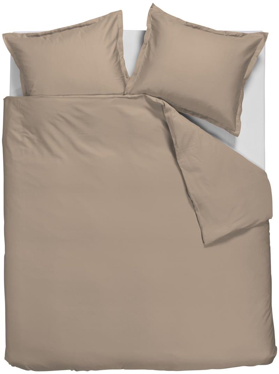 Ambiante Satin-Uni-Bettbezug – Einzelbetten – 240 x 200 x 220 cm – Taupe