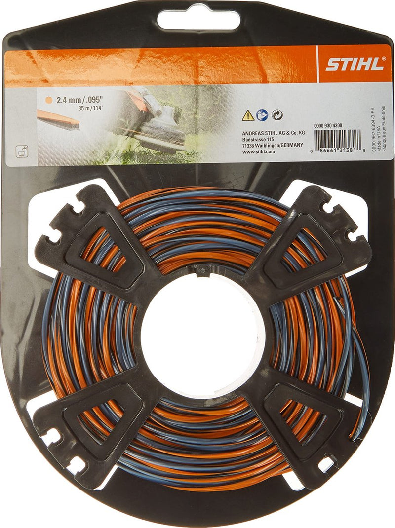 Stihl Zubehör Mähfaden | Hightech-CF3-Pro-Kreuzform | ø 2,4 mm x 35 m – 00009304300