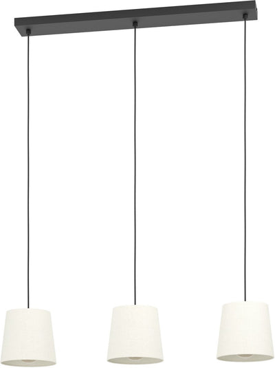 Eglo Febres Hängelampe – E27 – 88 cm – Schwarz und Weiß – Teddystoff