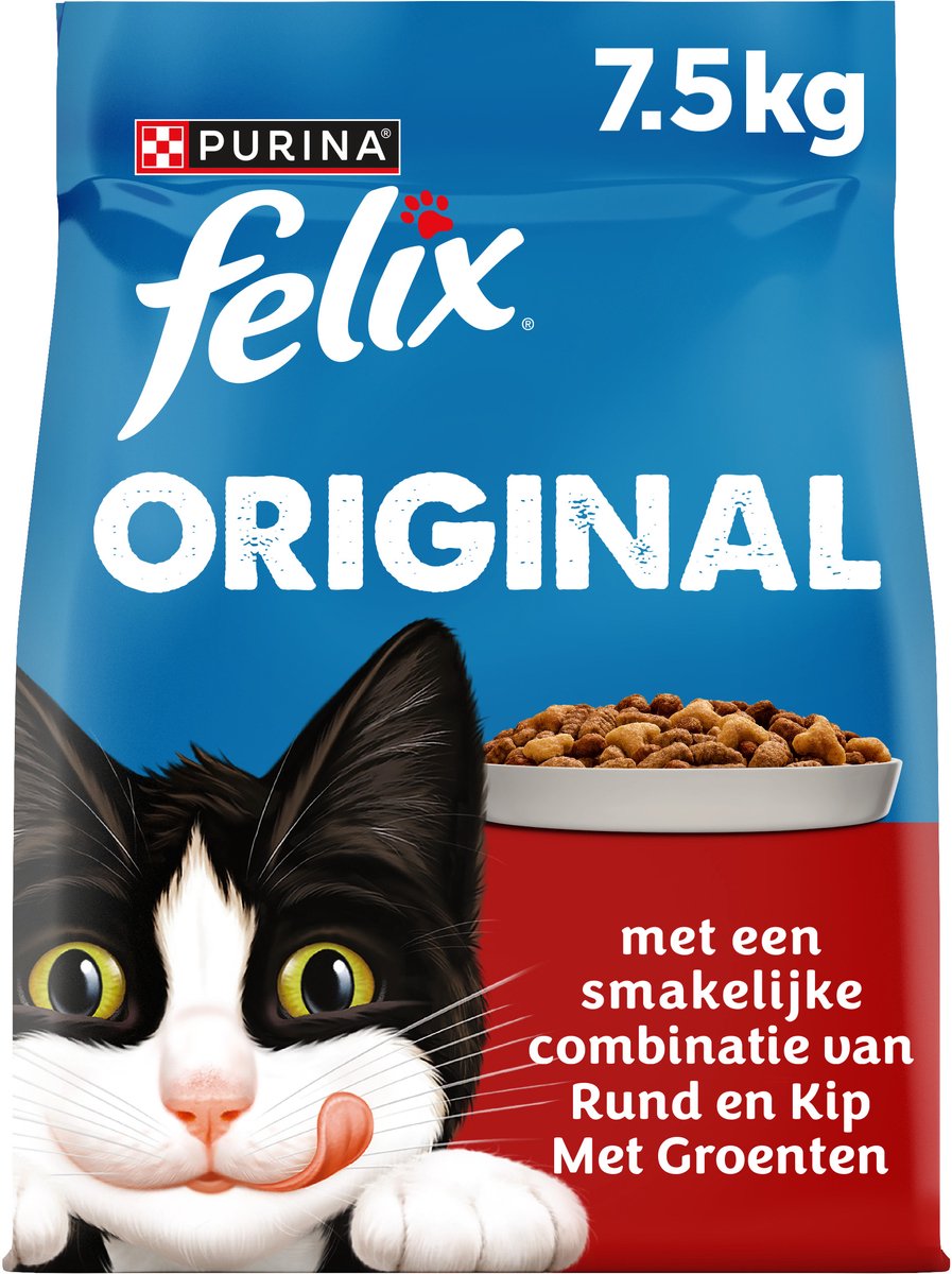 Felix Original – Trockenfutter für Katzen – Rind, Huhn, Truthahn – 7,5 kg