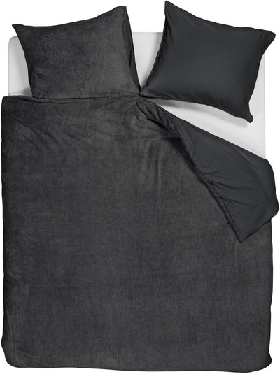 Ambiante Plüsch-Teddy-Bettbezug – Doppelbett – 200 x 200 220 – Anthrazit
