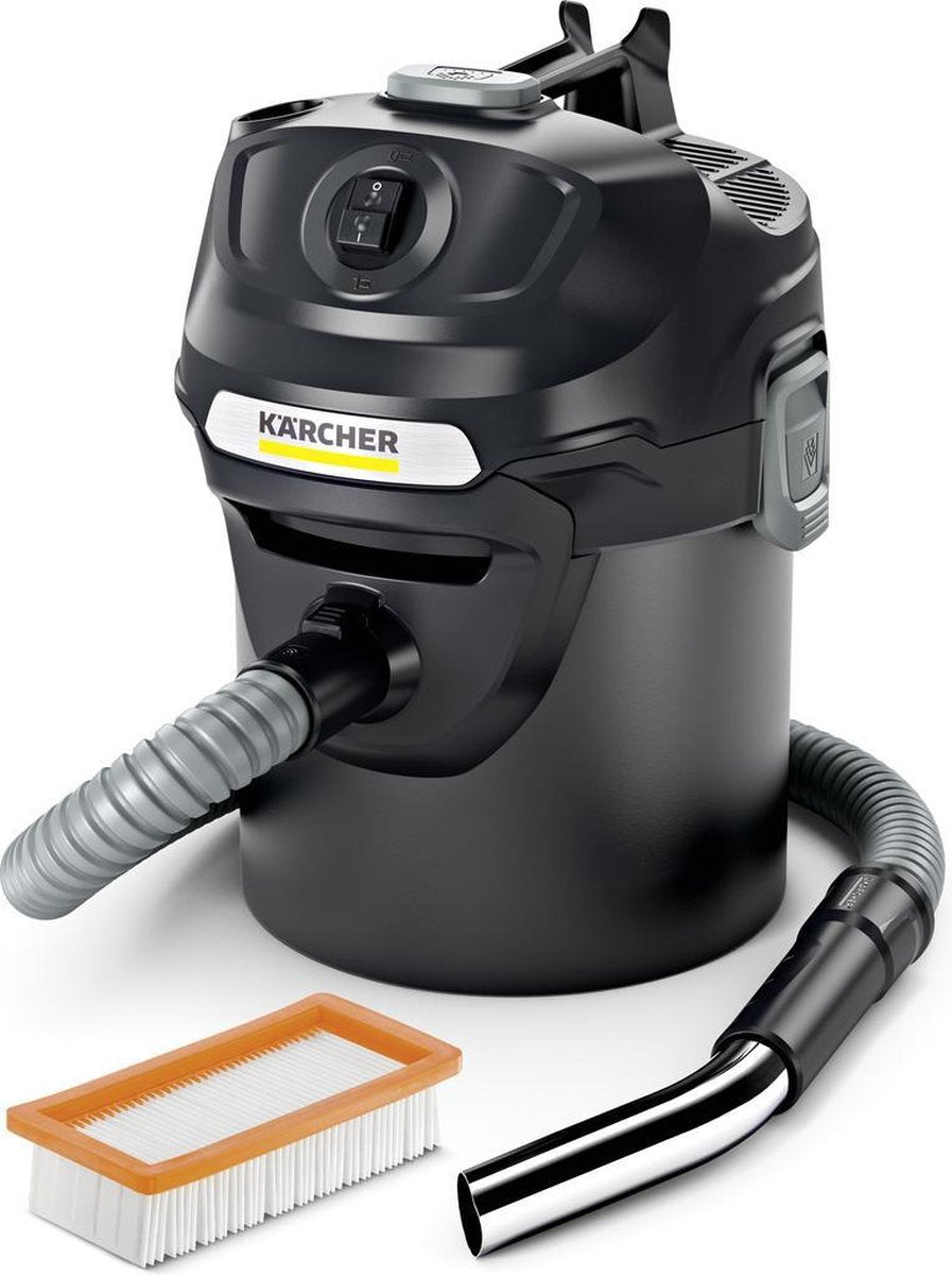 Kärcher ad 2 Asche- und Trockensauger – 600 W – 14 Liter – schwer entflammbar – Reboost-Filterreinigung
