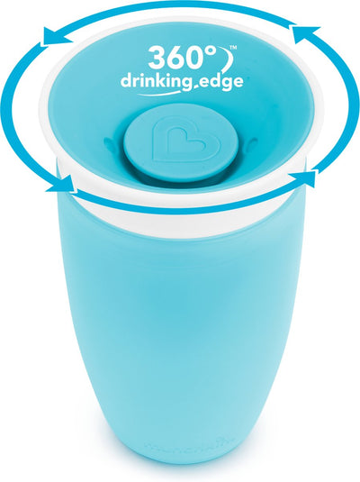 Munchkin Miracle Anti-Leck 360° Trinkbecher – Trinkbecher – Übungsbecher für Baby und Kind – 296 ml – Blau