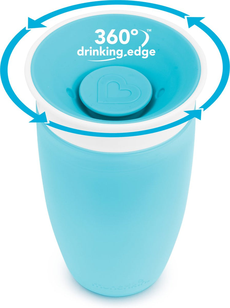Munchkin Miracle Anti-Leck 360° Trinkbecher – Trinkbecher – Übungsbecher für Baby und Kind – 296 ml – Blau