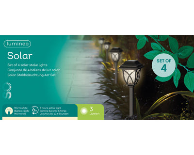 Lumineo Solarlampe h33cm 4er Set