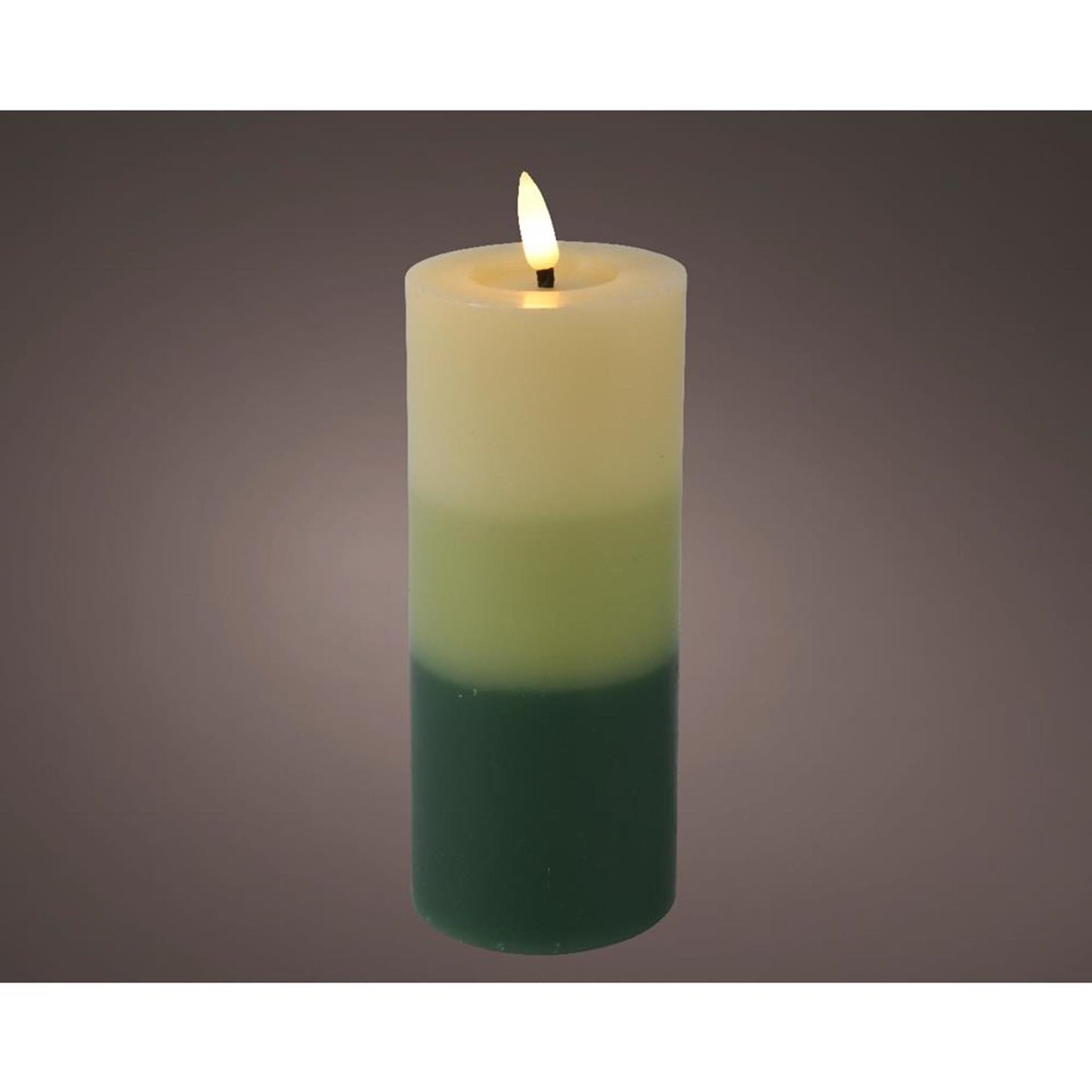 Lumineo LED-Kerze Flammeneffekt Verlauf 15 cm grün