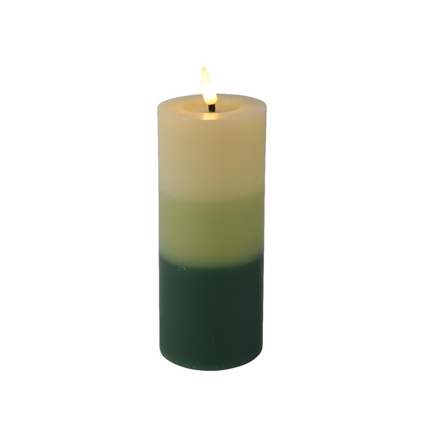Lumineo LED-Kerze Flammeneffekt Verlauf 15 cm grün