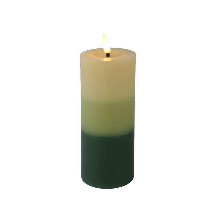 Lumineo LED-Kerze Flammeneffekt Verlauf 15 cm grün