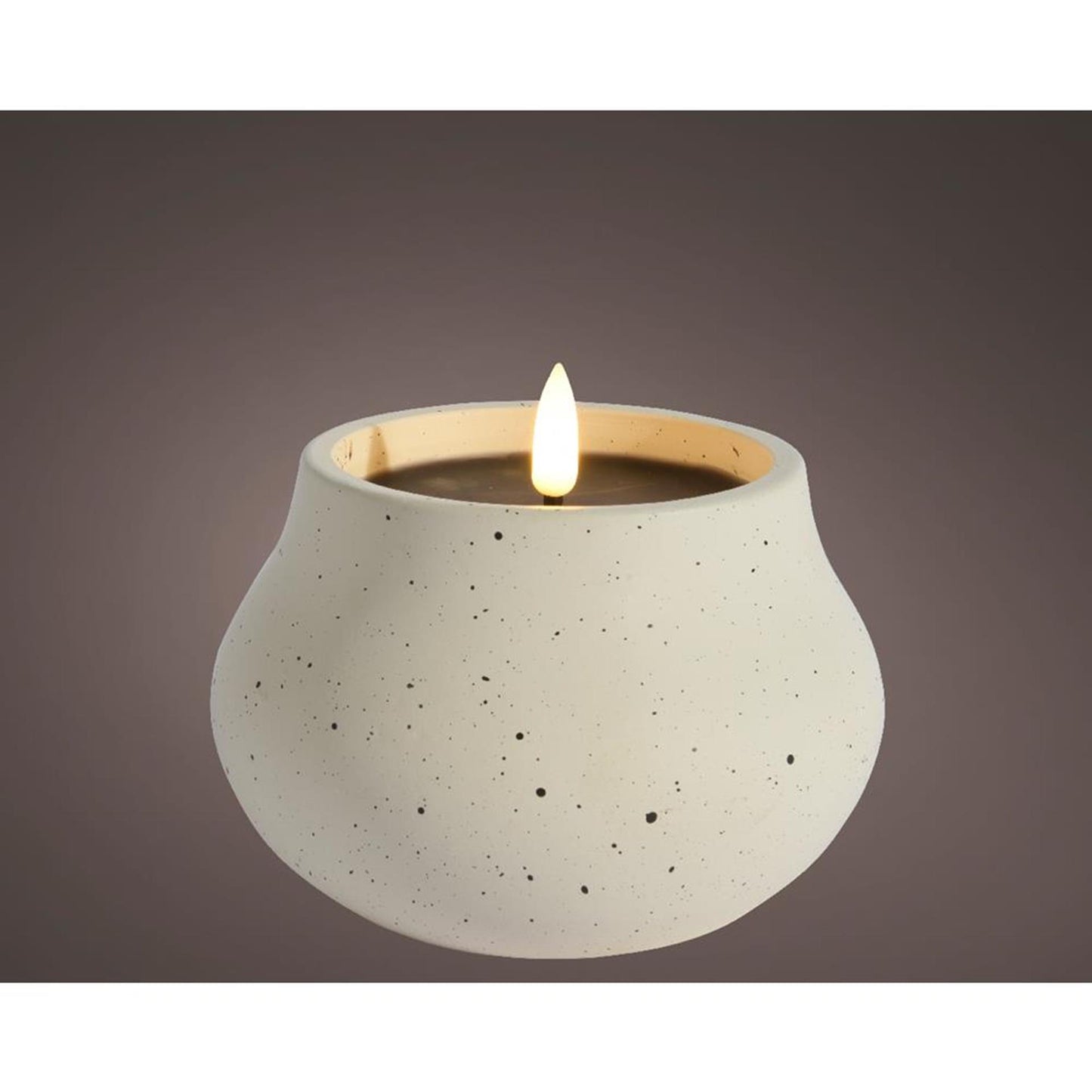 Lumineo LED-Kerze mit Flammeneffekt, Durchmesser 12 cm, Creme