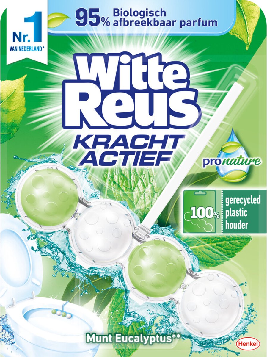 Weißer Riesen-Toilettenblock Power Active Pro Nature Minze Eukalyptus