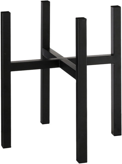 Glimmerdekorationen – Blumentopf-Pflanztopf-Standarderhöhung – Schwarz – B37,5 x H39,5 cm – Metall