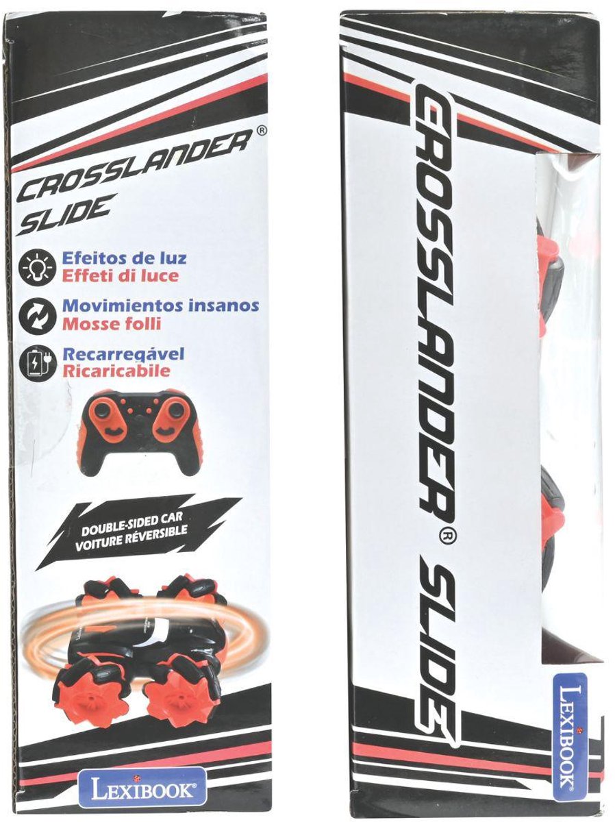 Lexibook Crosslander®-Rutsche, doppelseitige 360°-Drehung mit Lichteffekten.