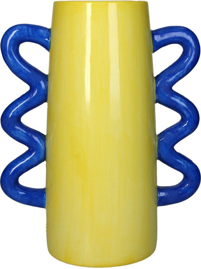 HD Collection Vase Steingut gelb 21,7x12,5x26,7cm
