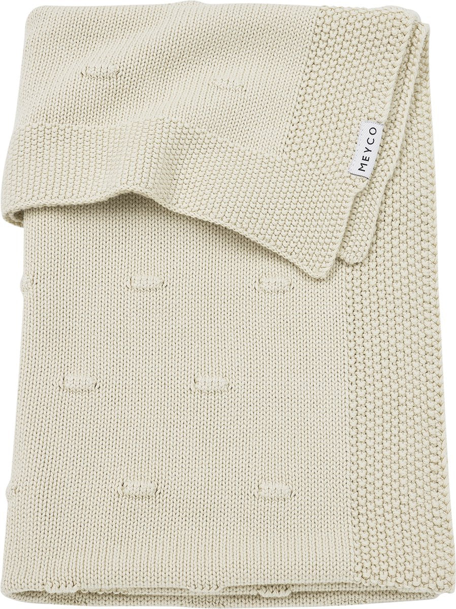 Meyco Baby Knots Kinderbettdecke – weicher Sand – 75 x 100 cm – 1,0 Tog