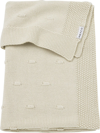 Meyco Baby Knots Kinderbettdecke – weicher Sand – 75 x 100 cm – 1,0 Tog