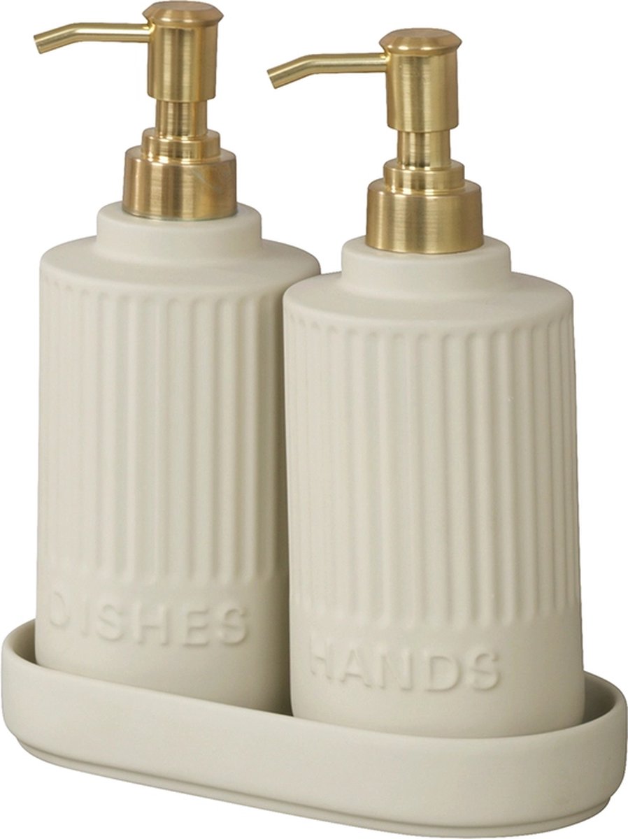 Wenko Seifen- und Spülmittelspender - Creme - 2x 550 ml