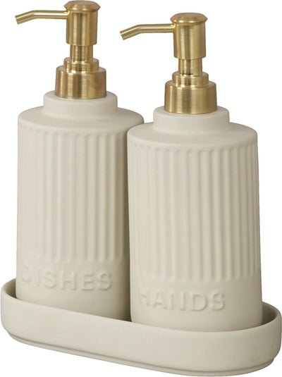 Wenko Seifen- und Spülmittelspender - Creme - 2x 550 ml