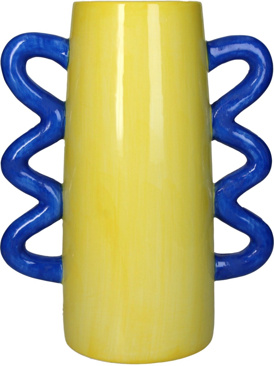HD Collection Vase Steingut gelb 21,7x12,5x26,7cm