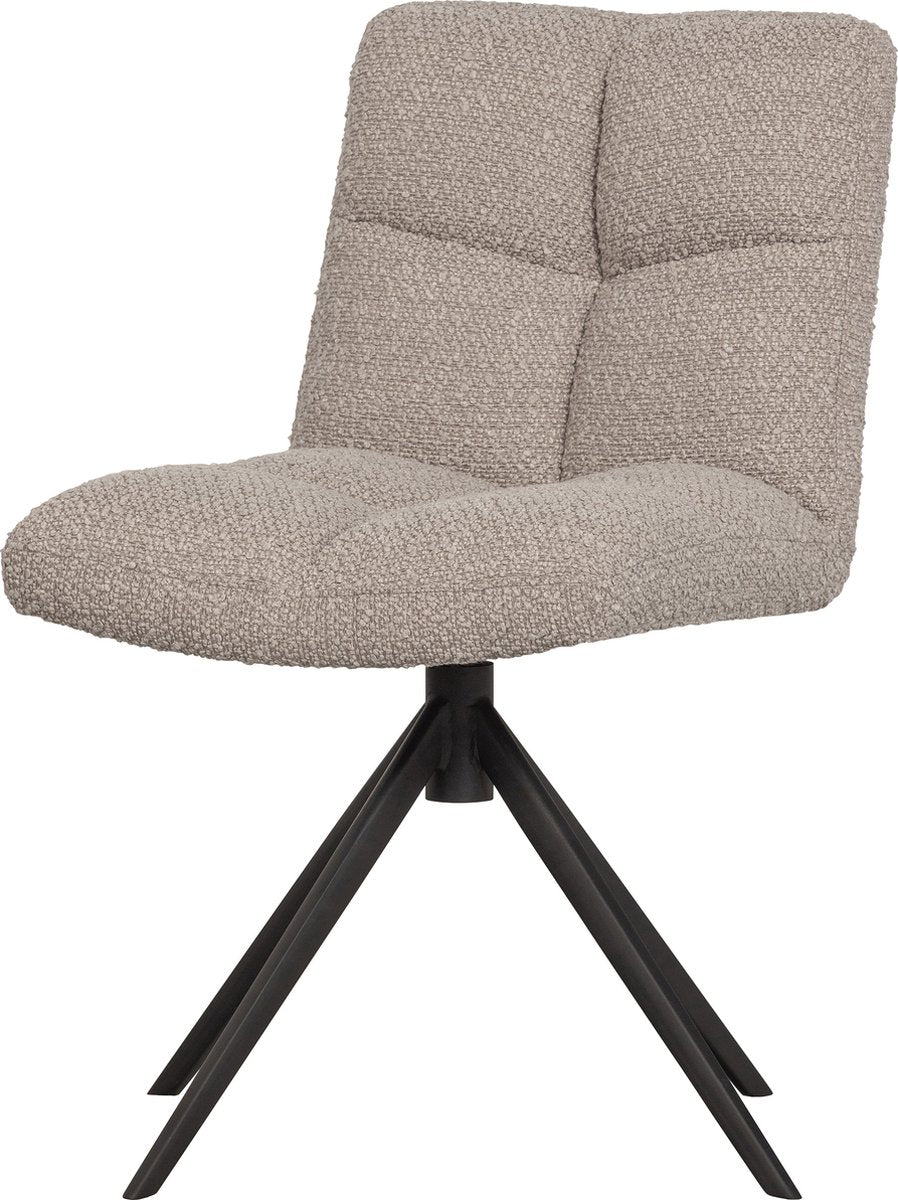 Woood Vinny drehbarer Esszimmerstuhl – Bouclé – Sand – 80 x 48 x 45