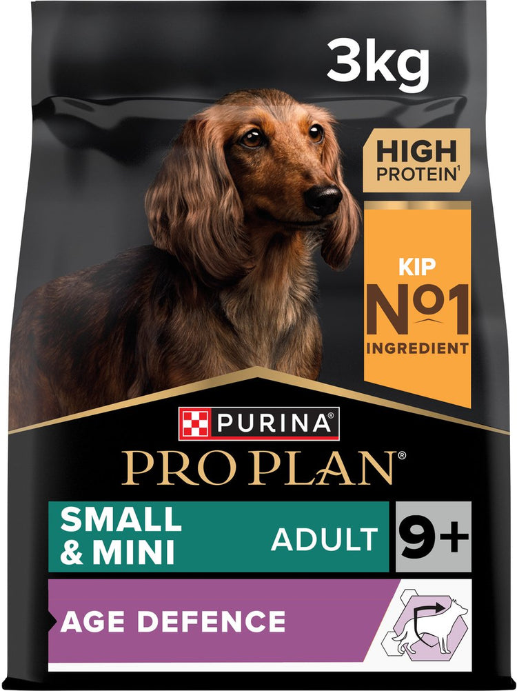 Pro Plan Small Mini Adult 9+ (Senior) Age Defense – Trockenfutter für Hunde – Huhn – 3 kg