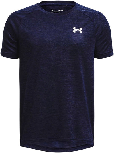 Under Armour Jungen-Sportshirt „UA Tech 2.0 SS-Blu“ – Midnight Navy – Weiß